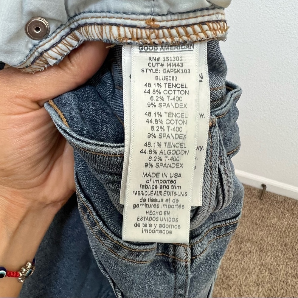 Good American- High Waist Denim Distressed Pencil Skirt- 2/26 - Picture 6 of 6